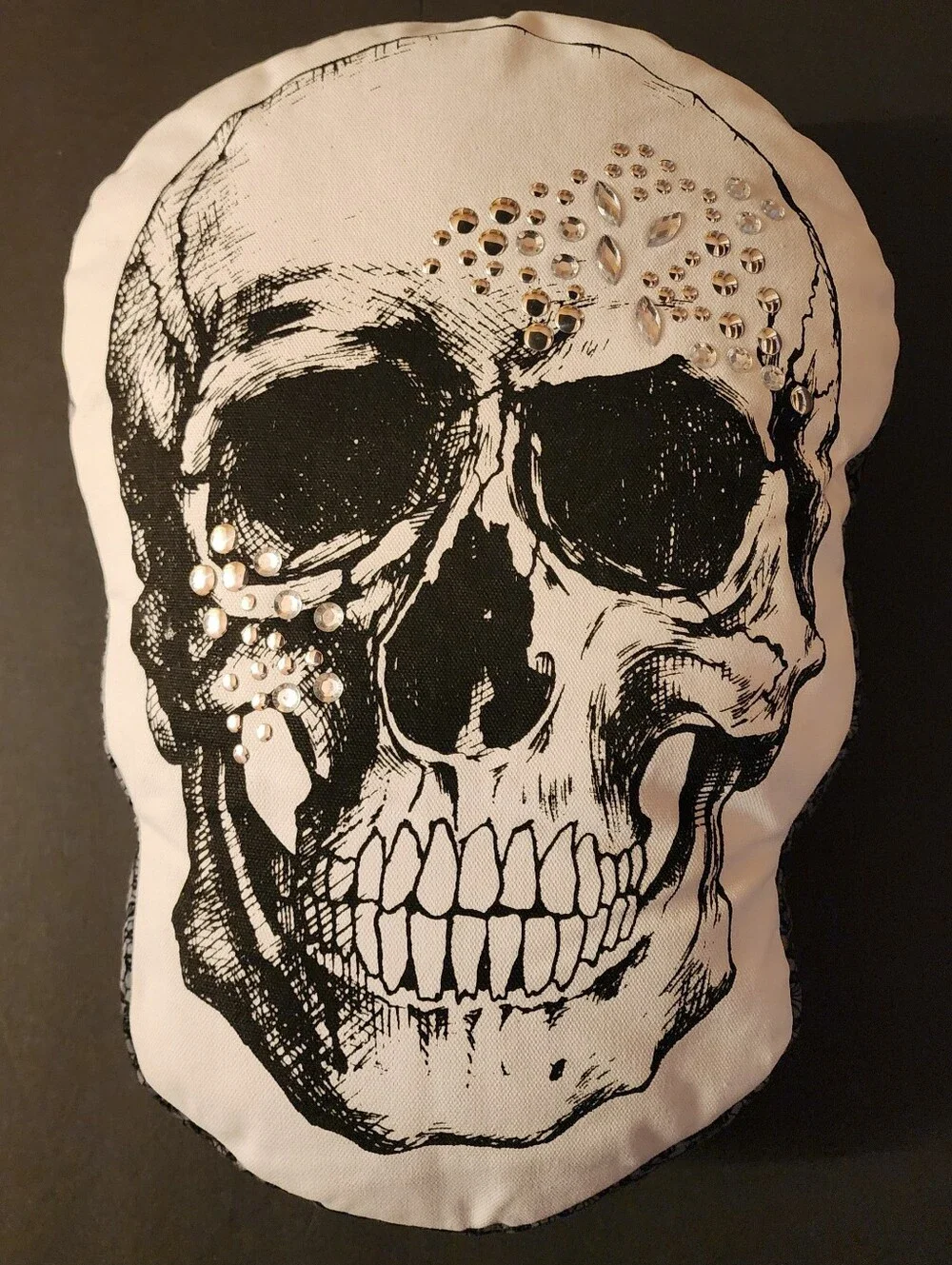 New Cool Large Pillow, Skelton Graphics, Decorative Accents, Black & White